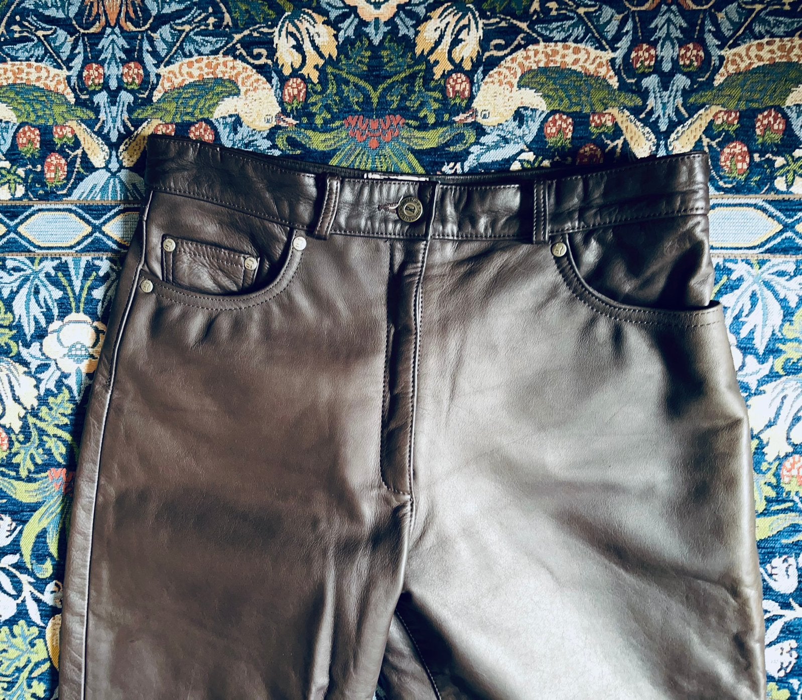 Pauw  Amsterdam leren Redskin pantalon maat 40/42(v), Kleding | Dames, Maat 38/40 (M), Bruin, Ophalen of Verzenden, Zo goed als nieuw