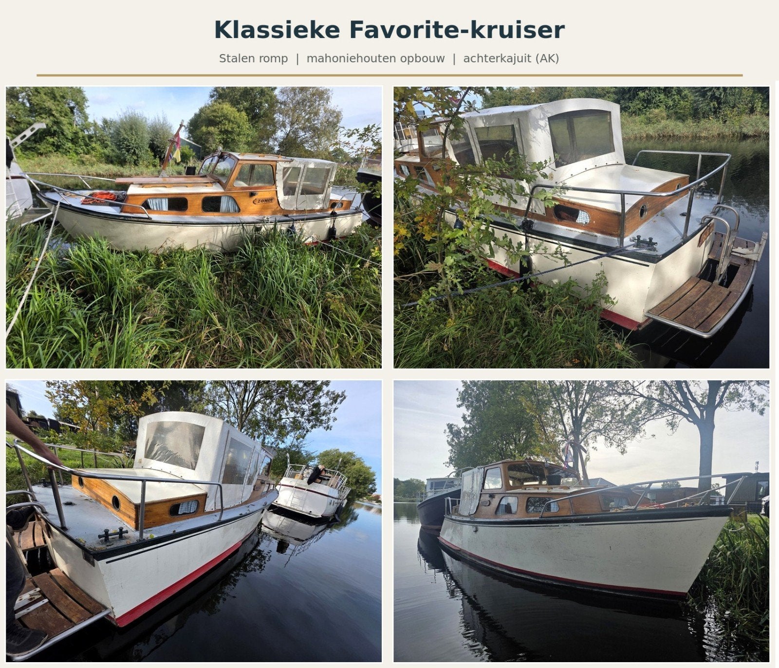 Van der Werff kruiser 7,9 AK Klassiek, Mahonie & Comfort, 60 pk, Gebruikt, Binnenboordmotor, Kruiser