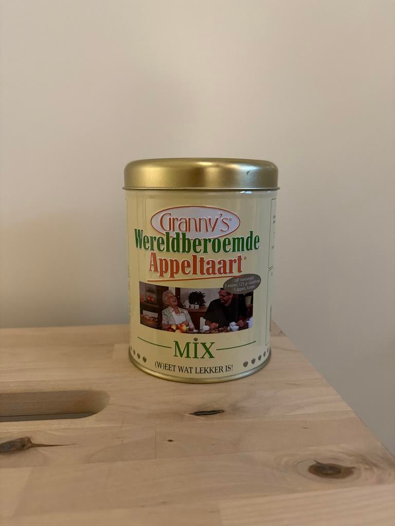 Granny’s wereldberoemde appeltaart mix blik., Verzamelen, Blikken, Ophalen of Verzenden, Zo goed als nieuw, Overige, Overige merken
