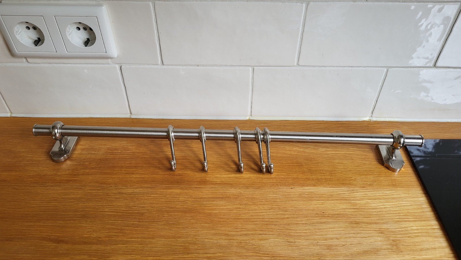 IKEA rail met haken voor handdoeken of keukengerei, Huis en Inrichting, Ophalen of Verzenden