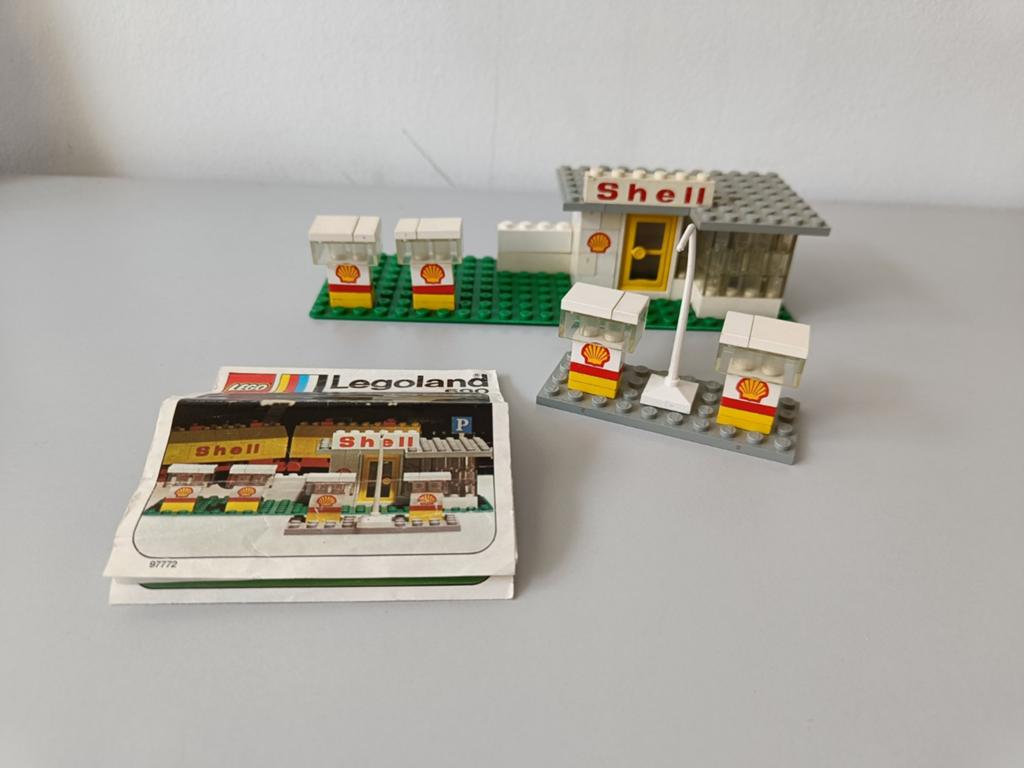 Lego Legoland 690 Shell tankstation, 1974, met boekje, Gebruikt, Lego, Compleet, Ophalen of Verzenden