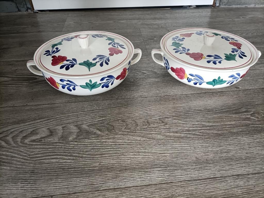 💠2 boerenbont dekschalen💠, Verzenden