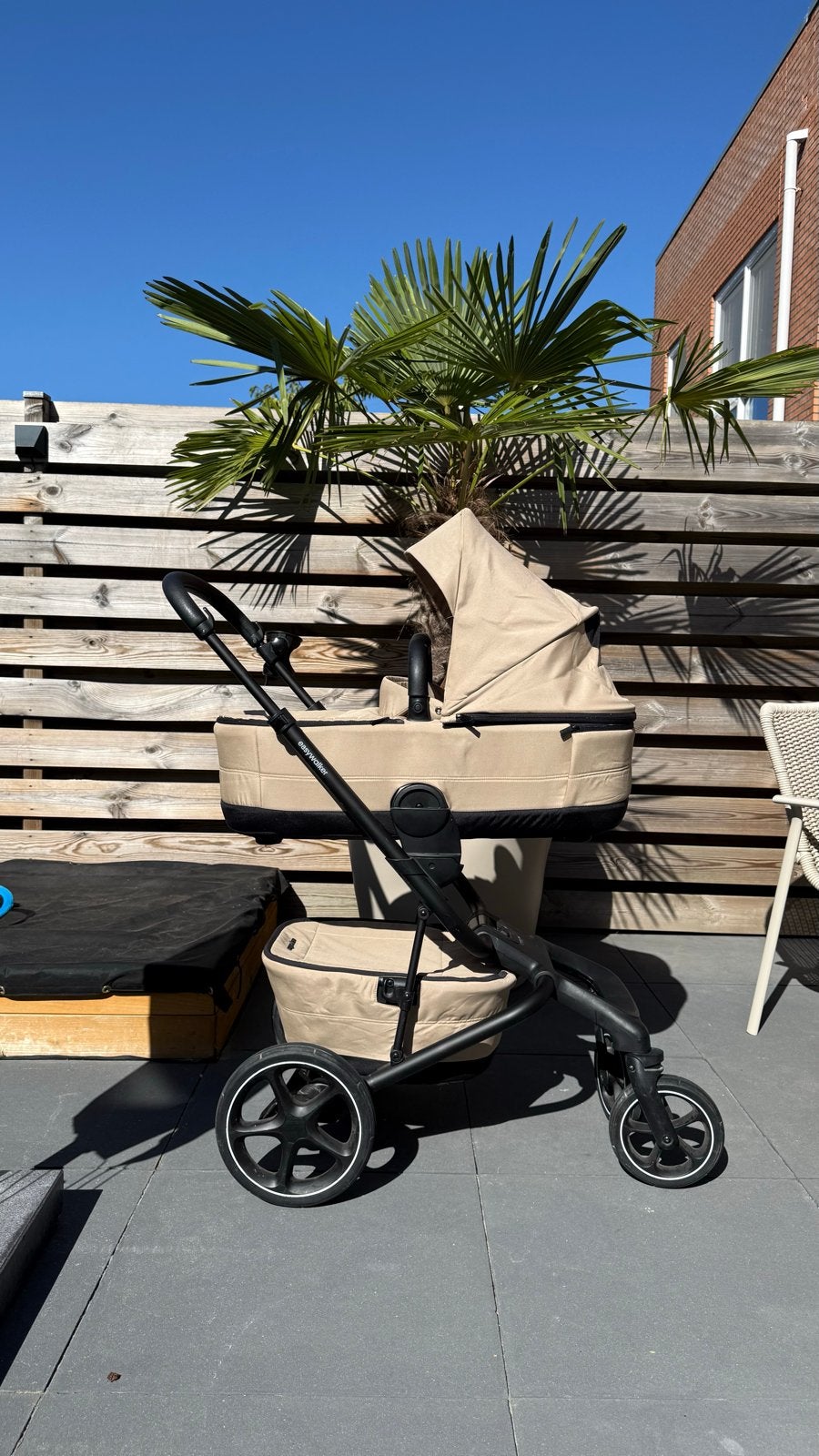Easywalker Jimmey - Sand Taupe met accessoires, Zo goed als nieuw, Combiwagen, Verstelbare duwstang, Ophalen