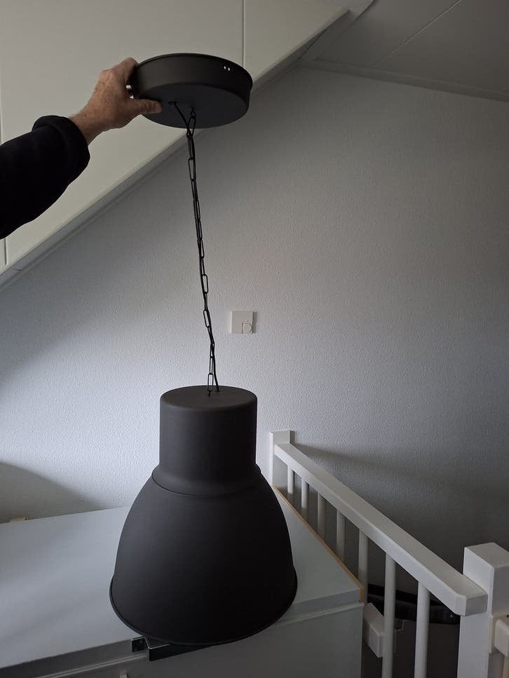Metalen hanglamp, Ophalen, Gebruikt, E27 (groot), Landelijk