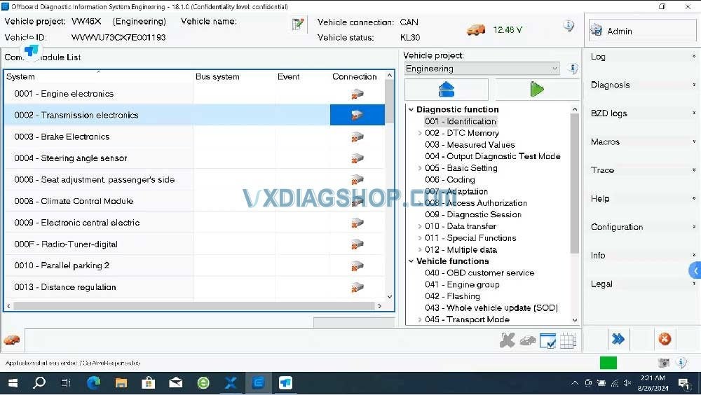 ODIS Engineering 18.1.0, Verzenden