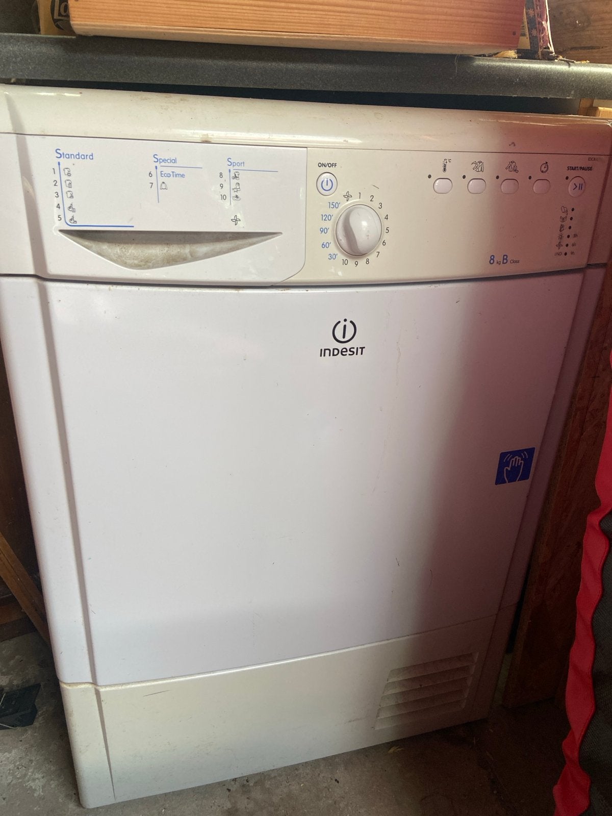 Indesit IDCAG35B(EU) Condensdroger 8kg, Witgoed en Apparatuur, Gebruikt, 8 tot 10 kg, Ophalen of Verzenden, Voorlader