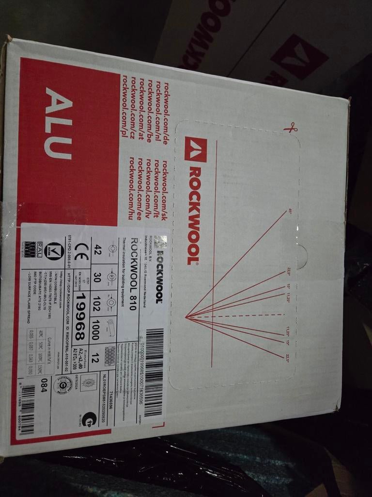 12 stuks Rockwool buisisolatie 42-30 nieuw in doos, Ophalen of Verzenden, Nieuw, Steenwol, 15 m² of meer