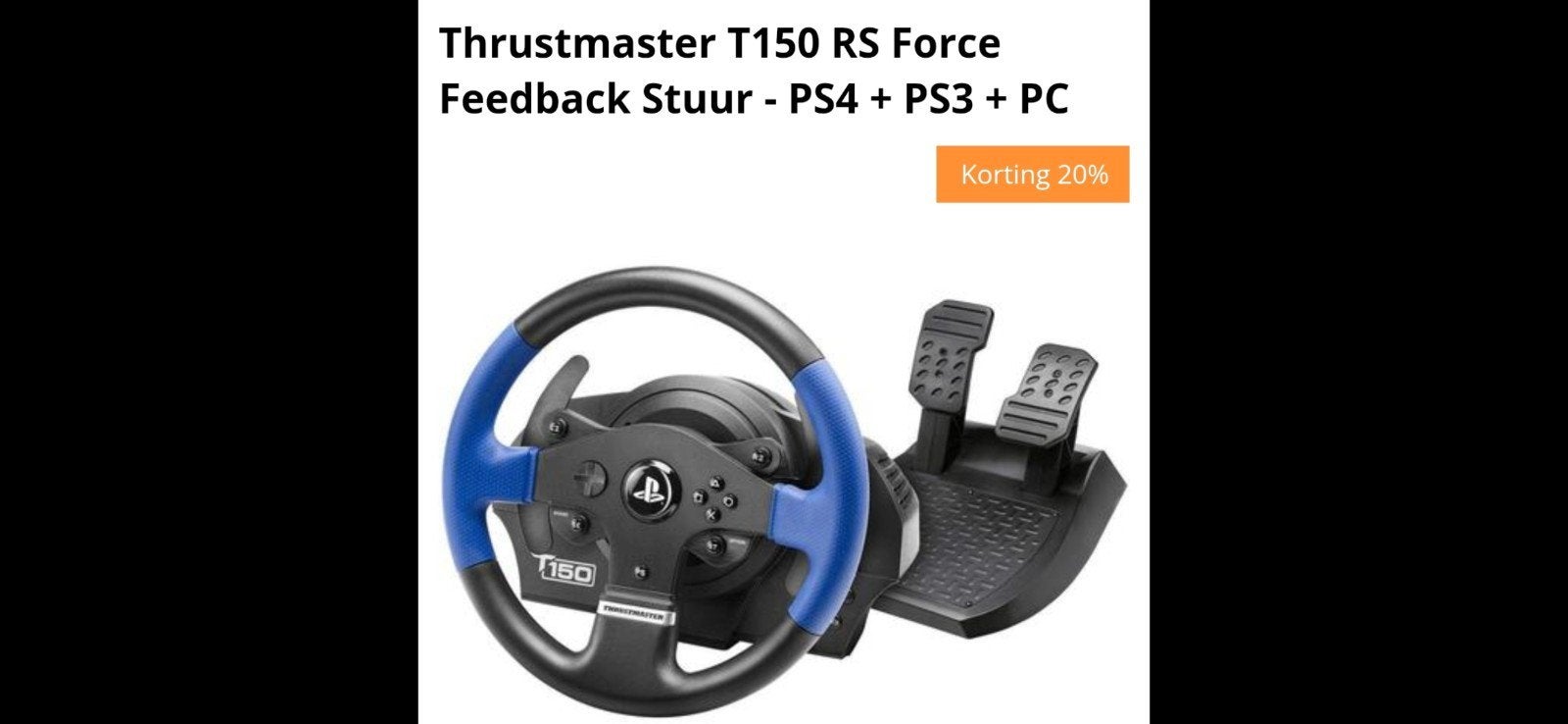 Thrustmaster T150 RS Force Feedback Stuur PS4/PS3/PC, Racestuur, Force feedback, Zo goed als nieuw, Thrustmaster