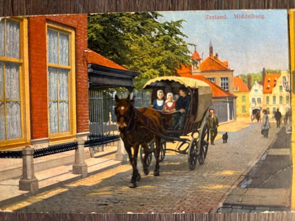 Ansichtkaart Middelburg - paard en wagen, Ophalen of Verzenden, 1920 tot 1940, Gelopen, Zeeland