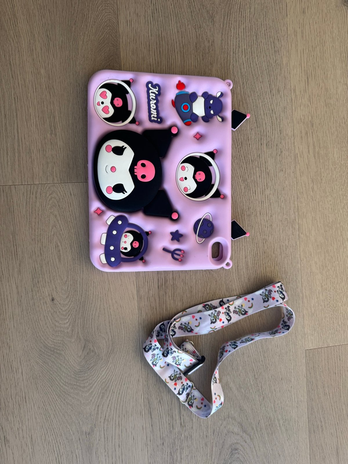 Leuke Kuromi iPad hoes voor 10e/11e generatie (A16), Ophalen, Zo goed als nieuw, 10 inch, Bescherming voor- en achterkant