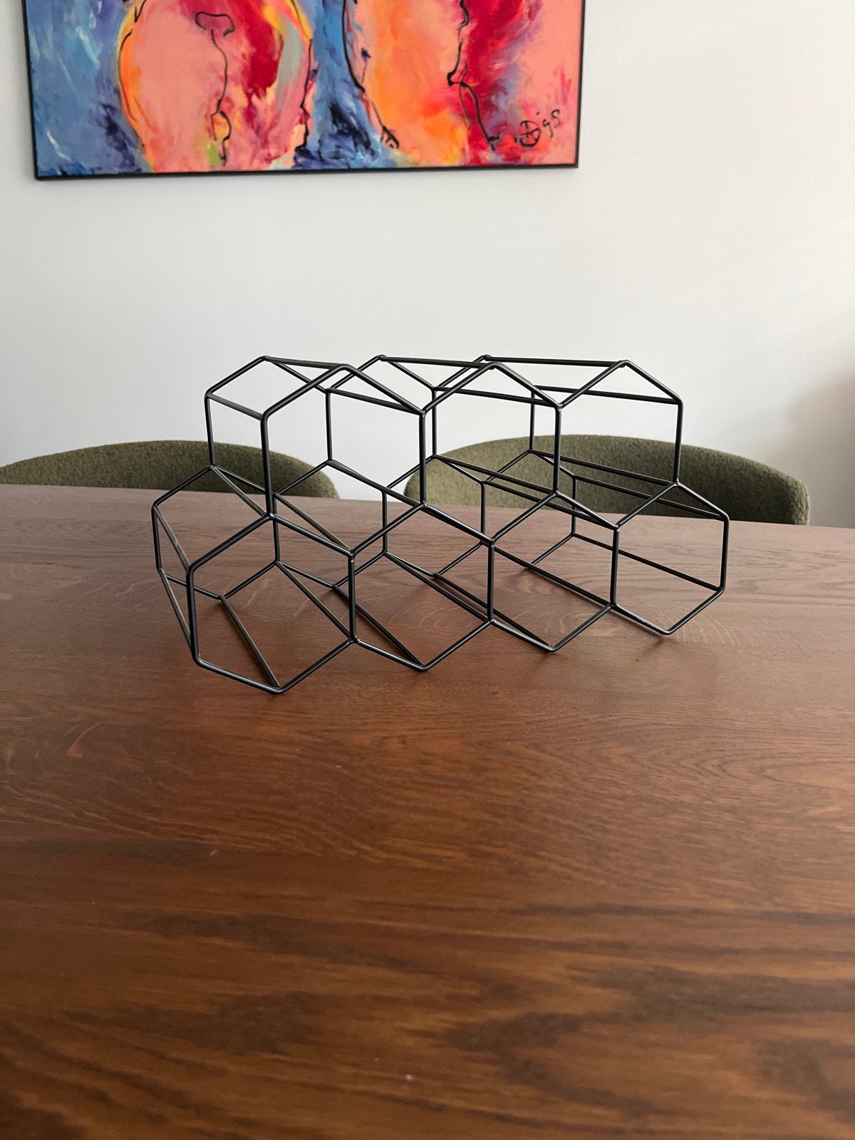 Zwart metalen wijnrek, Gebruikt, Ophalen of Verzenden, Minder dan 5 flessen, Metaal