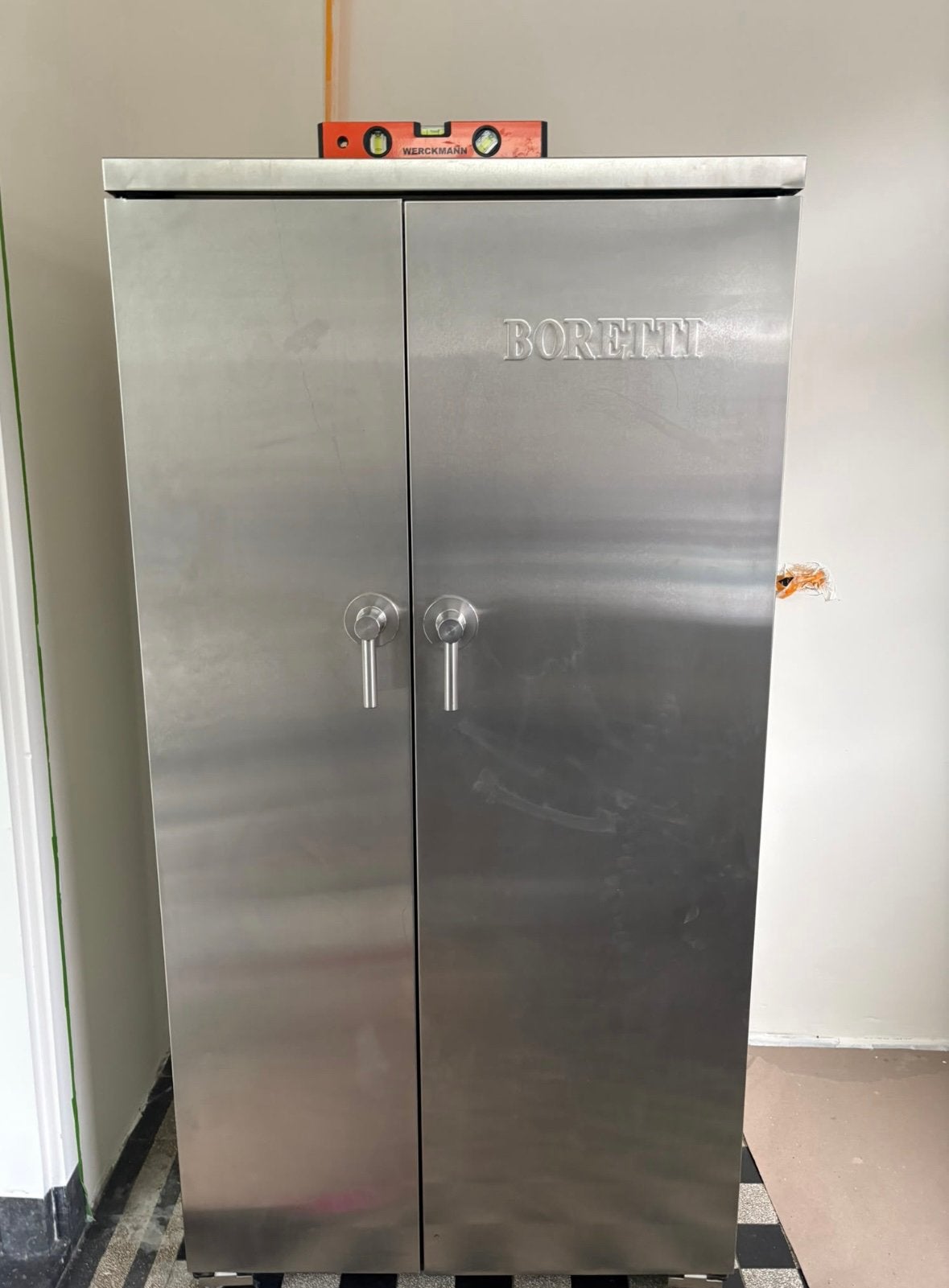 DEFECT Boretti kluisdeur Koelkast Side-by-Side RVS, Ophalen, Gebruikt, 200 liter of meer, 60 cm of meer