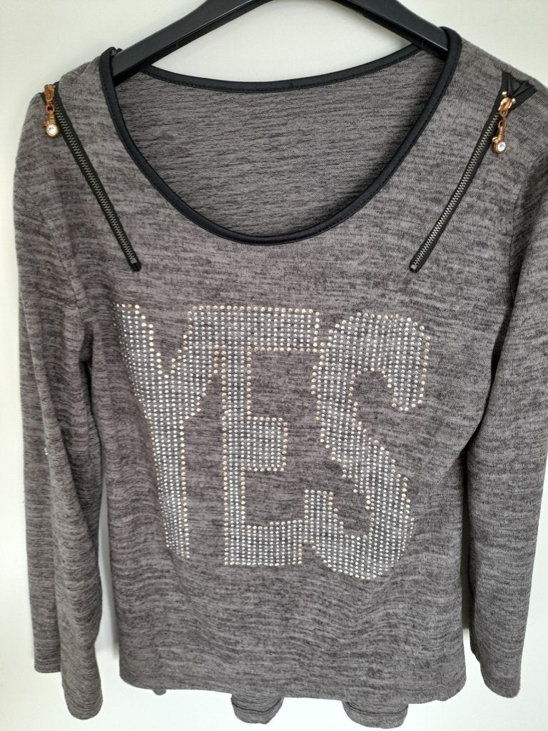 Top mtM YES bruintint, Kleding | Dames, Tops, Maat 38/40 (M), Overige kleuren, Ophalen of Verzenden, Zo goed als nieuw