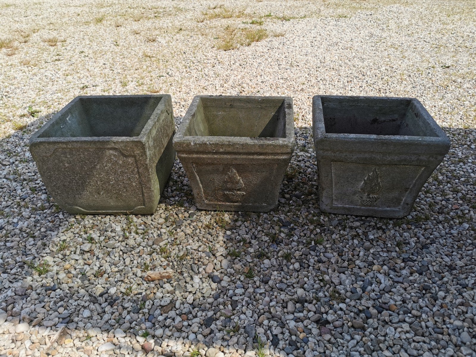 3 betonnen plantenbakken, Tuin en Terras, Bloembakken en Plantenbakken, Ophalen