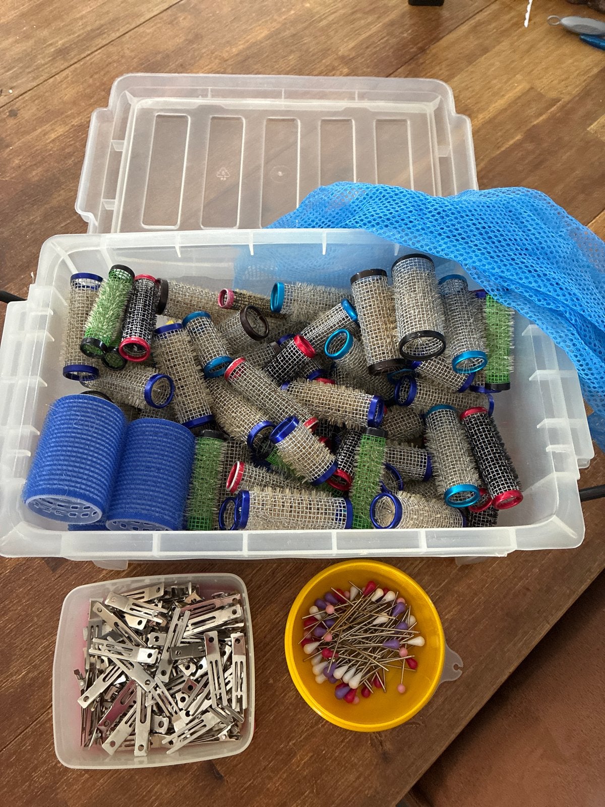 Grote set haarrollers voor watergolf met klemmen en spelden, Sieraden, Tassen en Uiterlijk, Ophalen of Verzenden, Zo goed als nieuw