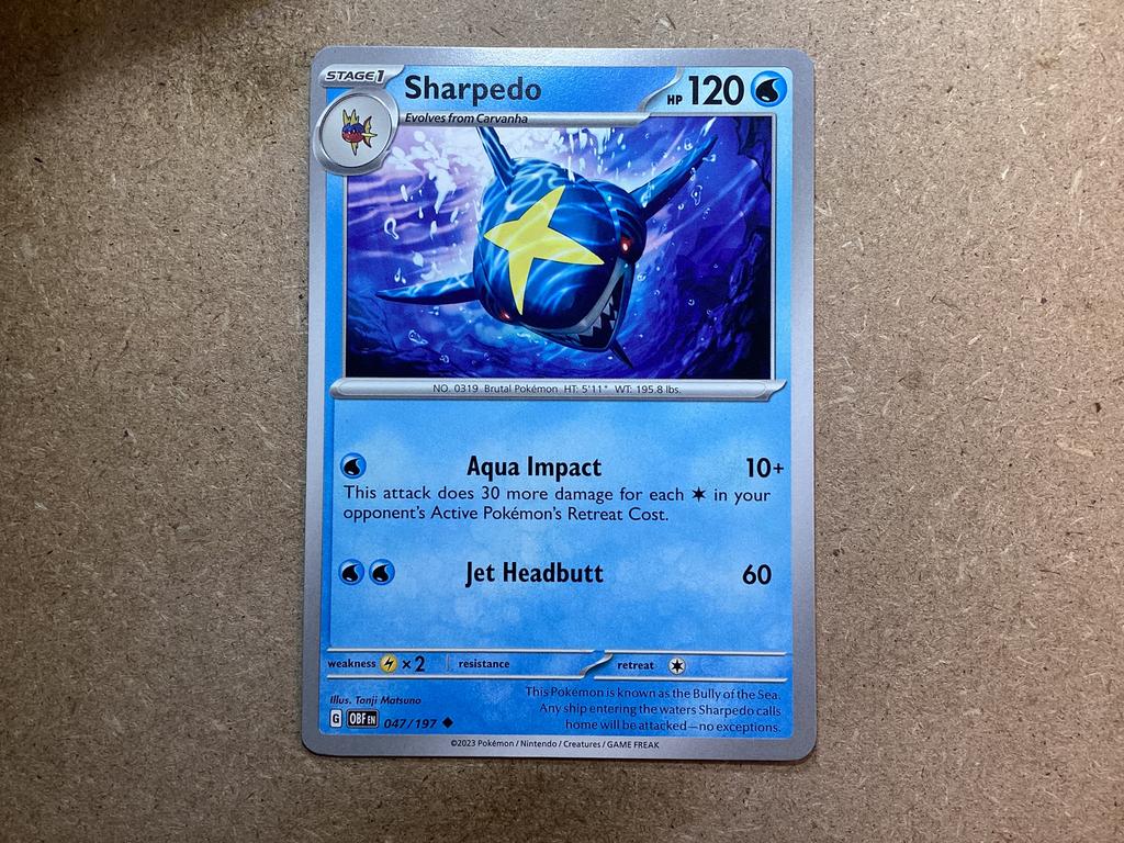 1x Sharpedo [OBF 047/197] (Near Mint), Ophalen of Verzenden, Zo goed als nieuw, Losse kaart