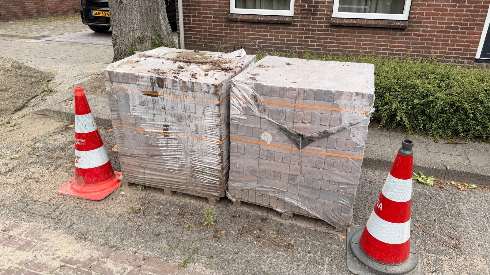 Nieuwe trommelstenen Rood Genuanceerd 2 pallets (20x5x7 cm), Doe-het-zelf en Verbouw, Tegels, Ophalen, Overige materialen, Nieuw