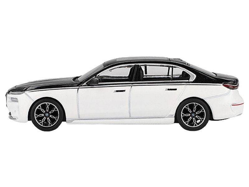 Mini GT 1:64 BMW i7 xDrive60 Dravit Alpine White and Black, -, Nieuw, Ophalen of Verzenden, -