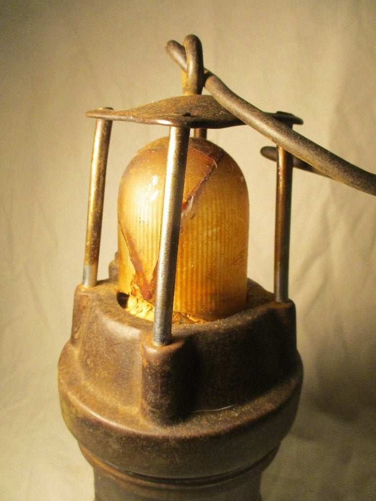 antiek mijnlamp van koper-brons, Ophalen of Verzenden