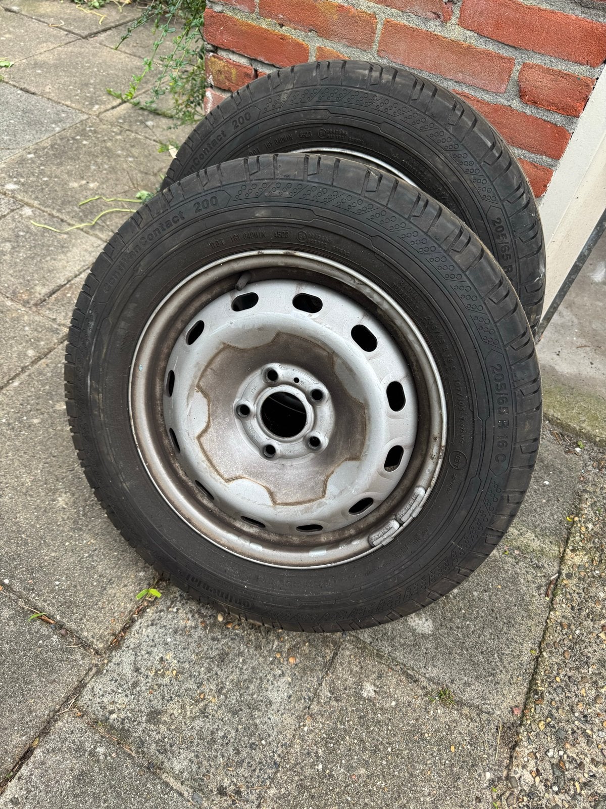Continental ContiVanContact 200 banden op velg 205/65 R16C, Ophalen, 16 inch, Banden en Velgen, 205 mm