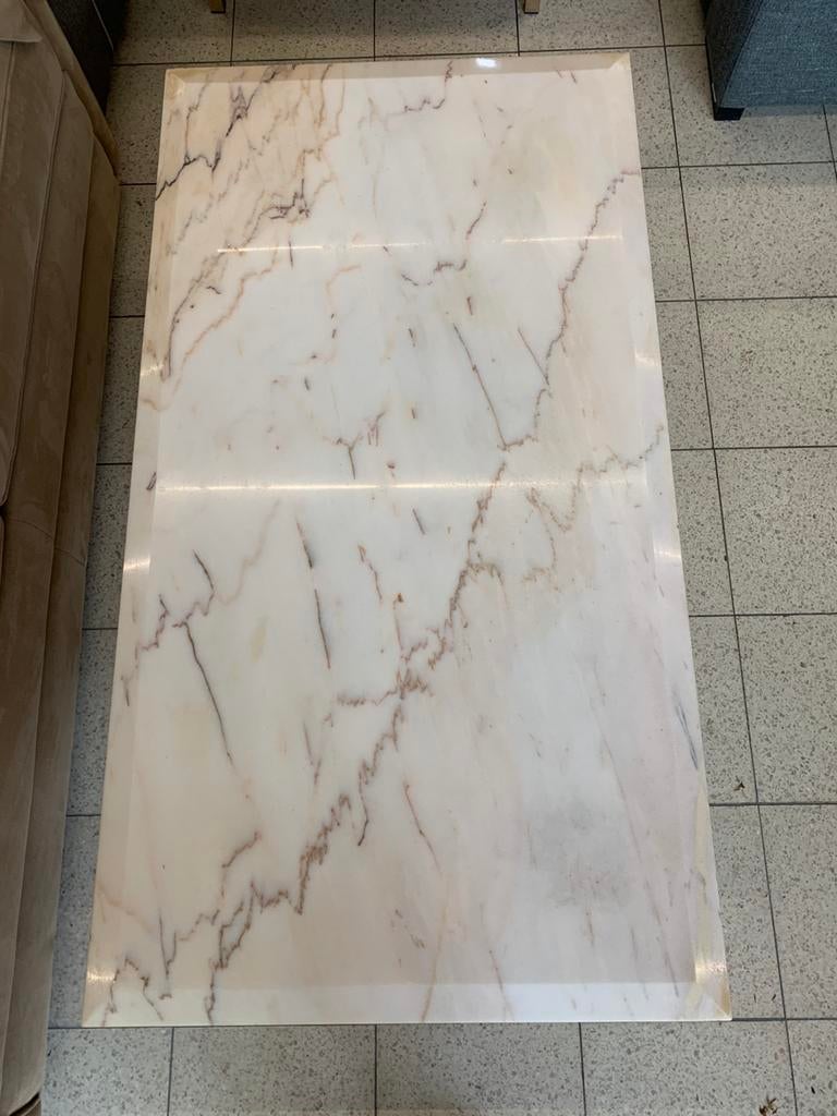 Salontafel Vintage echt Cararra marmeren tafel uit jaren 70., Ophalen of Verzenden, Zo goed als nieuw