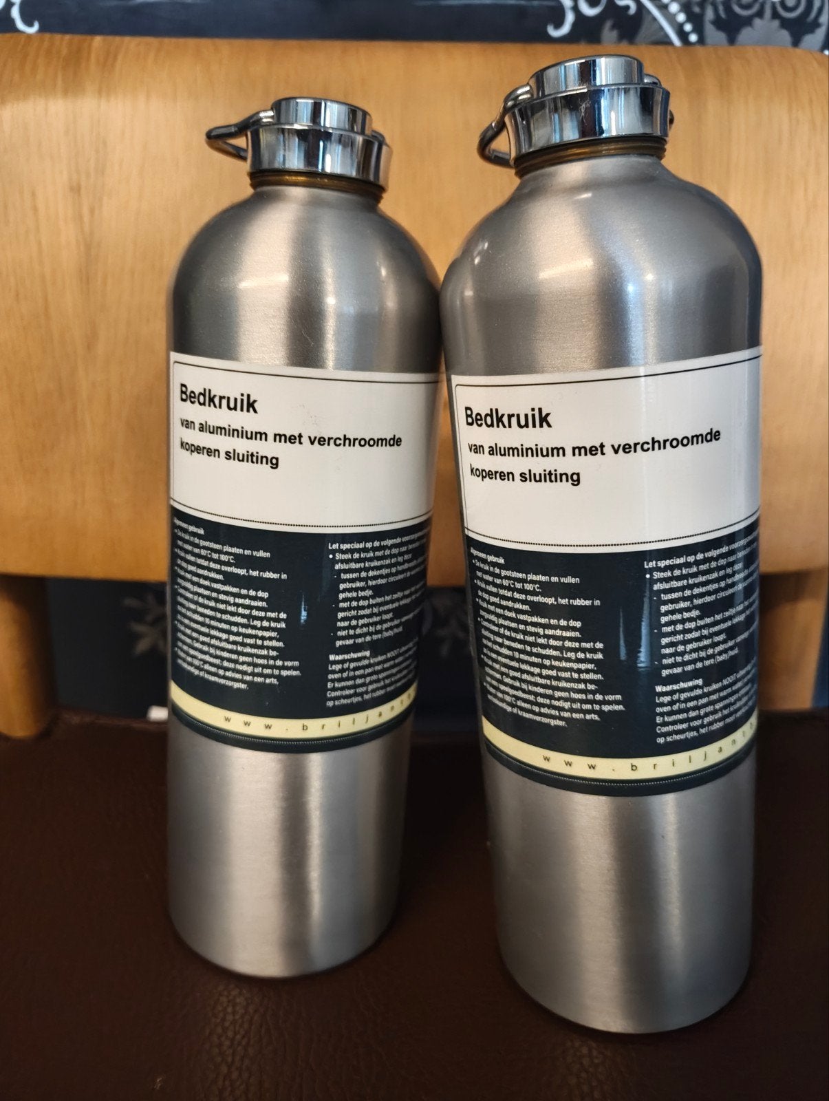 2x Briljant Baby aluminium bedkruik 1L – kruiken, Gebruikt, Overige typen, Standaard, Ophalen