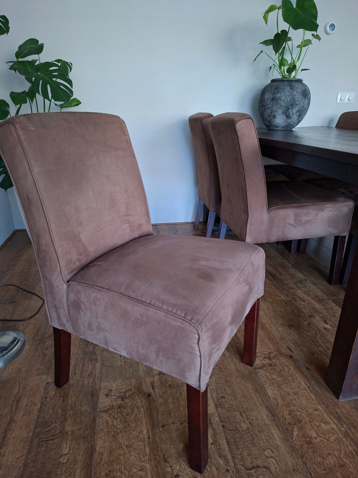 Eetkamerstoelen. 6 stuks, Huis en Inrichting, Stoelen, Ophalen, Zo goed als nieuw, Bruin, Vijf, Zes of meer stoelen