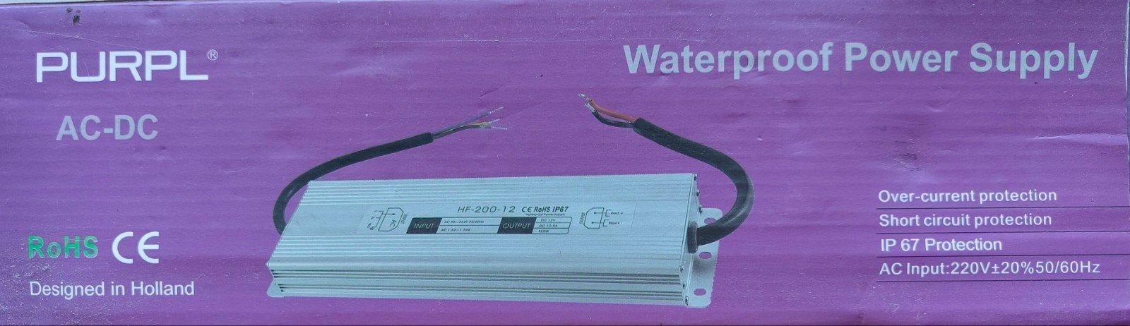 PURPL HF-200-12 Waterdichte AC-DC Voeding 12V 16A, Ophalen of Verzenden, Nieuw, Overige merken, Omvormer