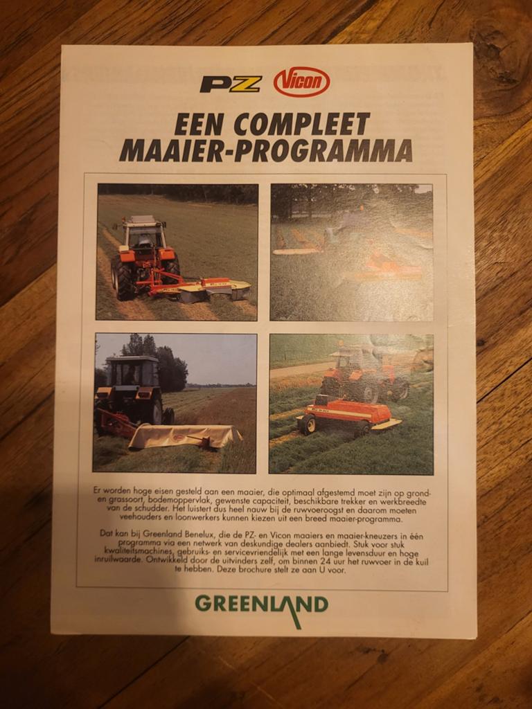 tractor folder Vicon PZ compleet maaier programma, Boeken, Ophalen of Verzenden, Zo goed als nieuw