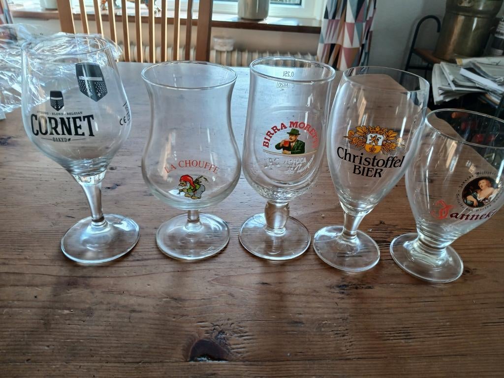 Cornet, La Chouffe, Birra Moretti, Christoffeln, Ophalen, Nieuw, Glas of Glazen, Overige merken
