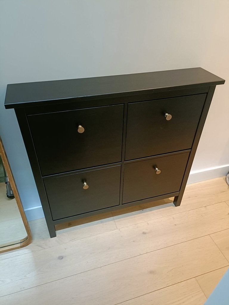 IKEA HEMNES schoenenkast 4 vakken, zwartbruin, Huis en Inrichting, Ophalen, Gebruikt, Modern, Scandinavisch
