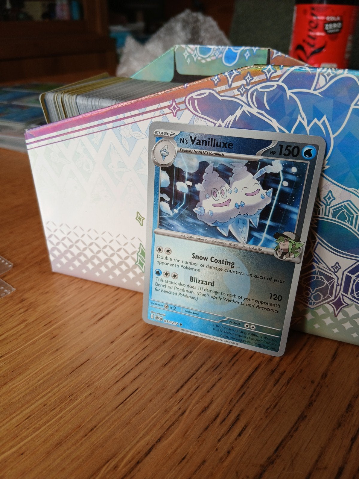 N's Vanilluxe Pokémon Kaart - Zeldzaam Verzamelobject, Ophalen of Verzenden, Zo goed als nieuw, Losse kaart