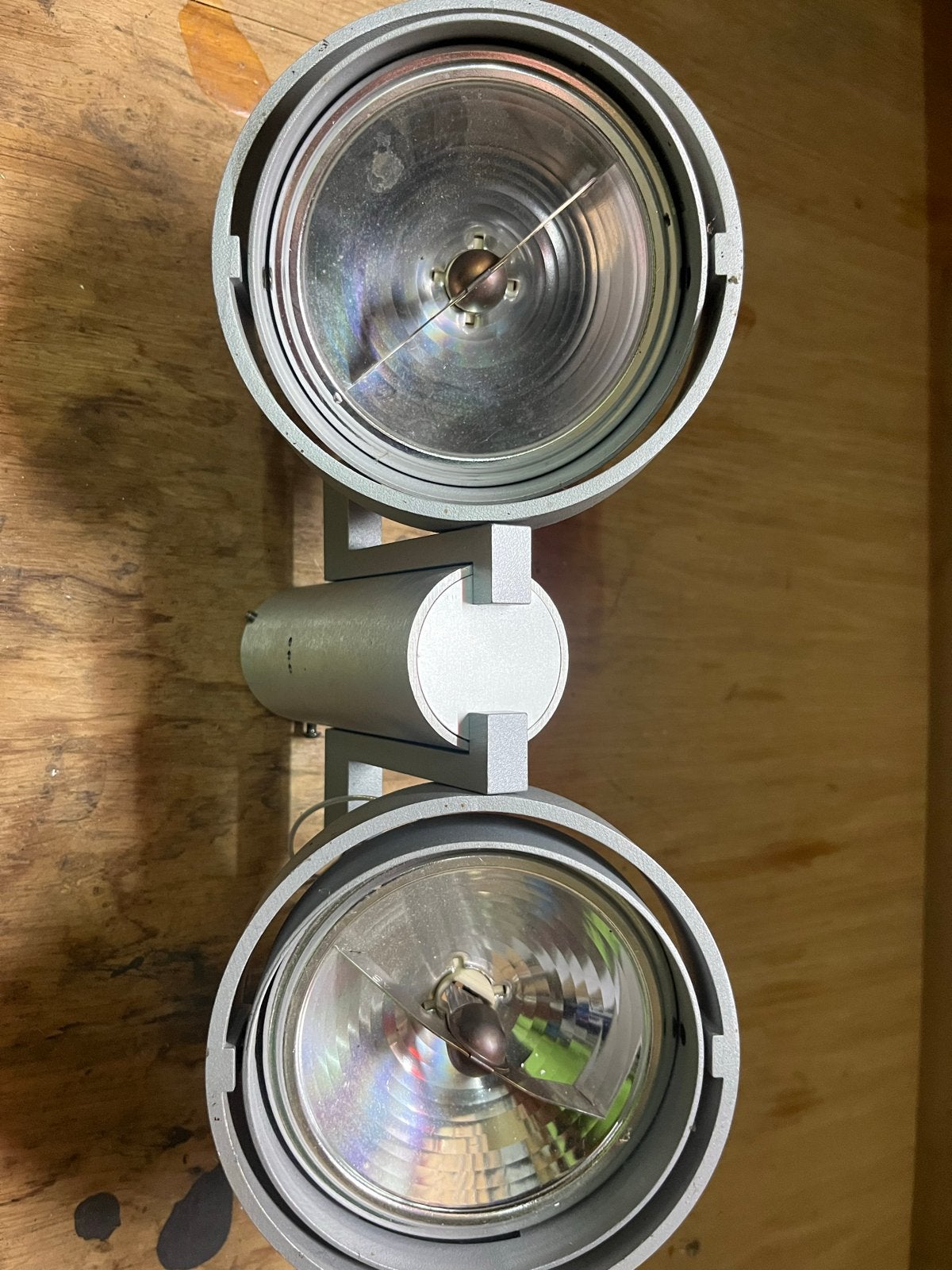 Dubbele design spotlamp, zilverkleurig, verstelbaar, Huis en Inrichting, Metaal, Overige merken, Gebruikt, GU10