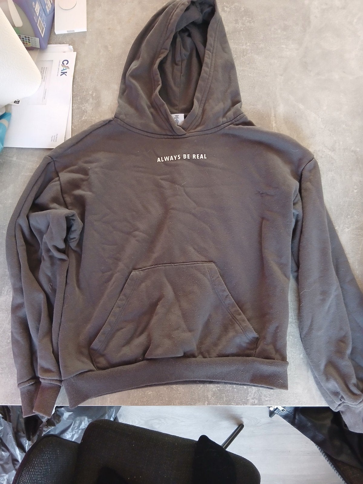 Pos Young Hoodie Maat 158/164 (12-14 jaar) - Grijs, Gebruikt, Jongen of Meisje, Trui of Vest, Ophalen of Verzenden