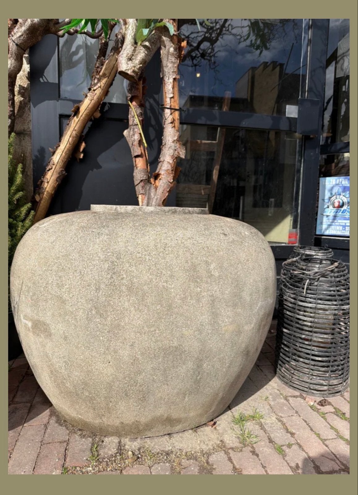 Grote pot voor binnen en buiten met watergat, Ophalen, Gebruikt, 40 cm of meer, Rond