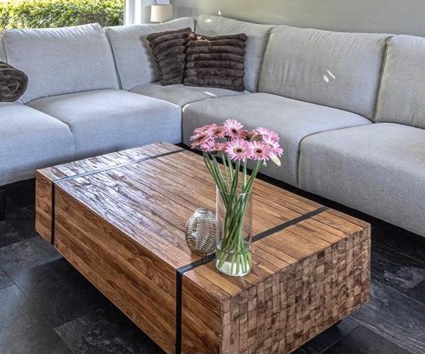 Teak Salontafel & Dressoir/TV-meubel - Oliebehandeld, Ophalen, Gebruikt, 50 tot 100 cm, 150 tot 200 cm