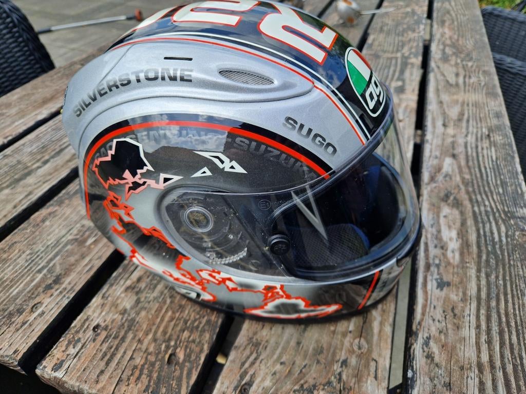 AGV GP-Pro "Racing Circuits" Helm - Kevlar/Carbon, Motoren, Kleding | Motorhelmen, Heren, Ophalen of Verzenden, L, Tweedehands