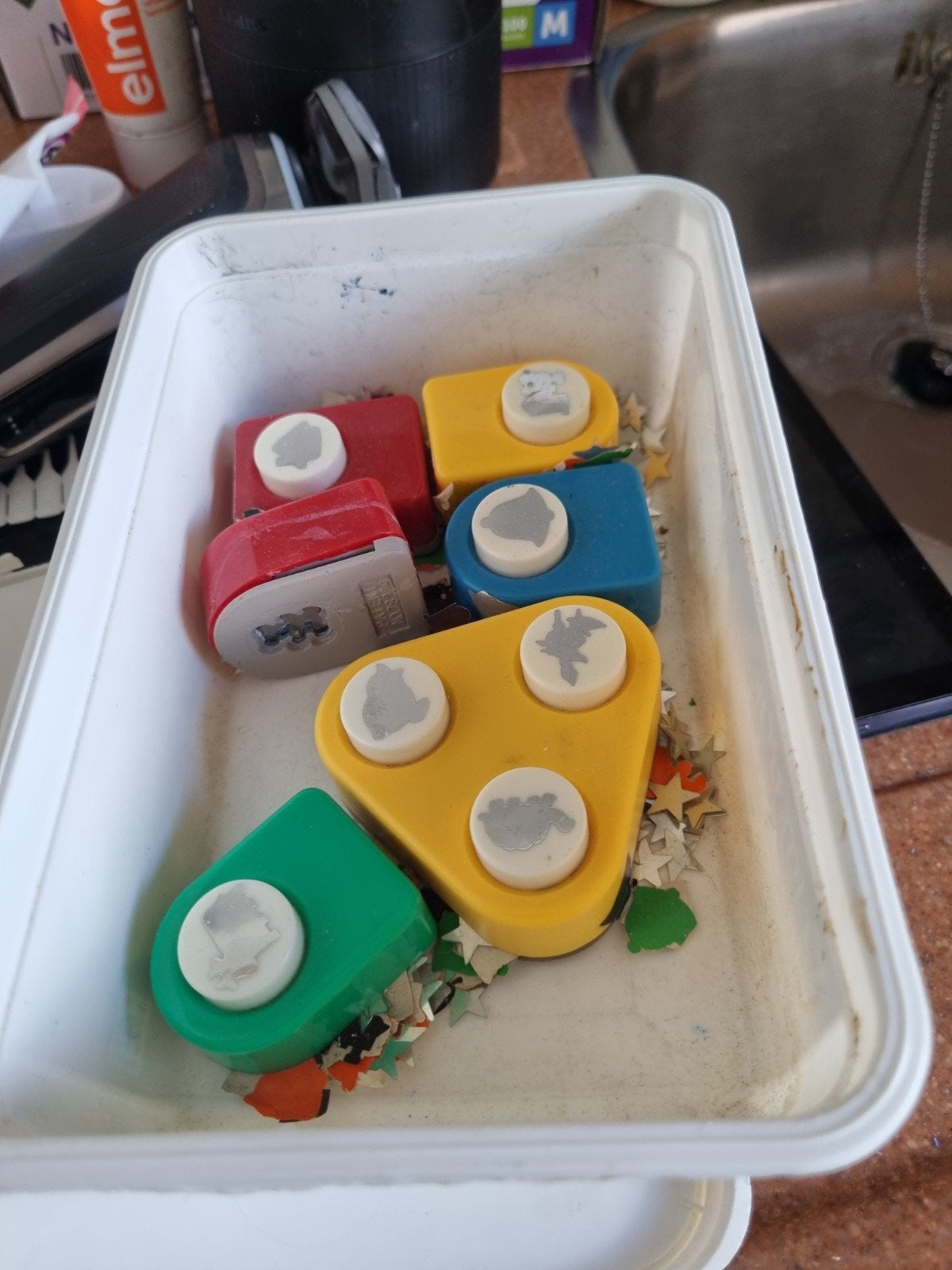 Set van diverse knutselponsen voor papier en karton, Hobby en Vrije tijd, Gebruikt, Geschikt voor karton, Gereedschap of Toebehoren