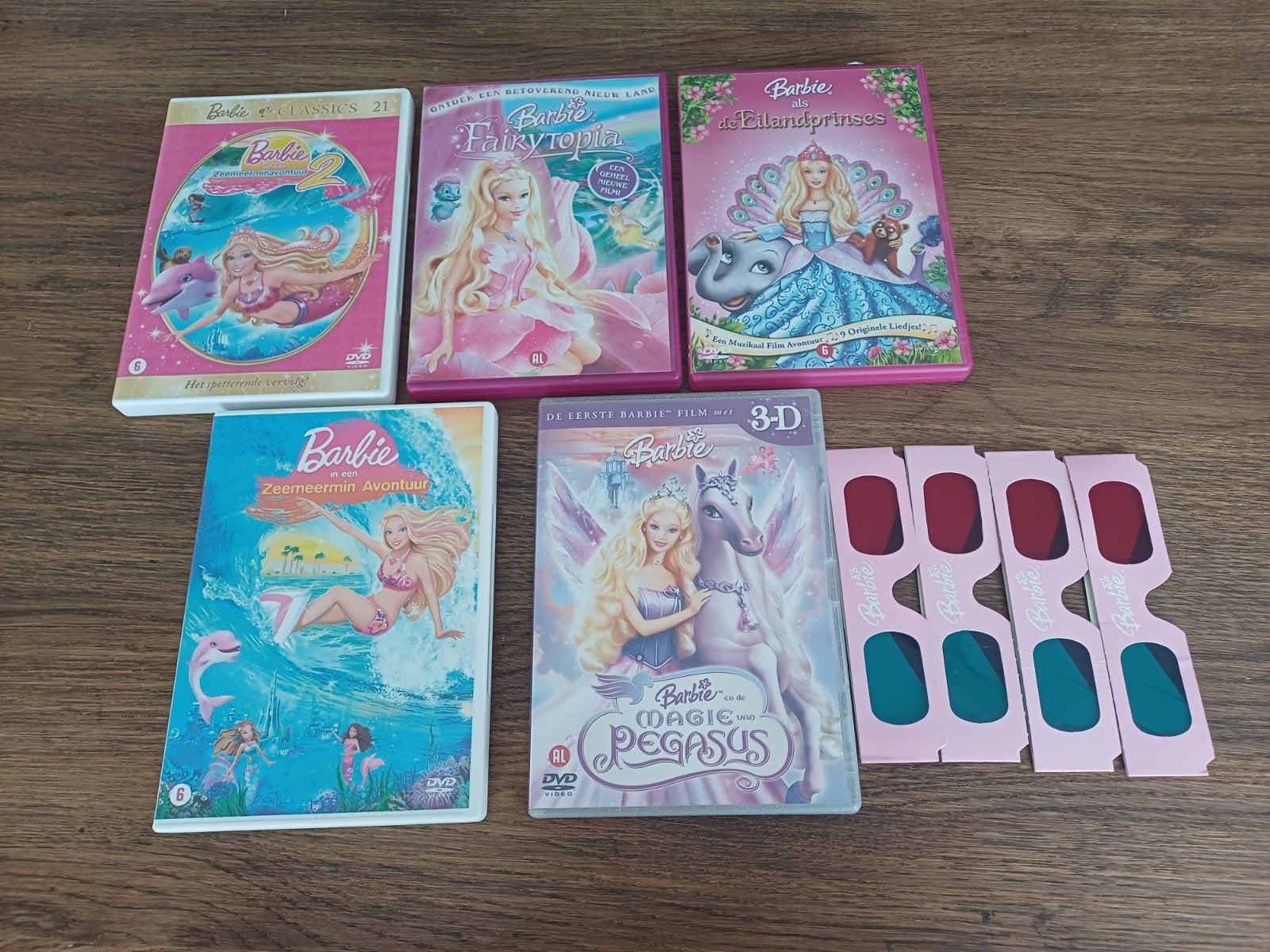 Barbie DVD   5 stuks, Alle leeftijden, Ophalen of Verzenden, Gebruikt, Nederlands