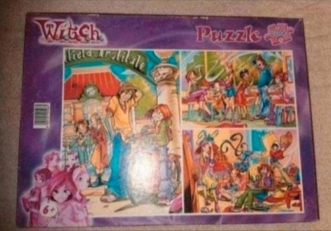 W.I.T.C.H. Puzzel 3 x 104 stukjes, Ophalen of Verzenden, Minder dan 500 stukjes, Zo goed als nieuw, Legpuzzel