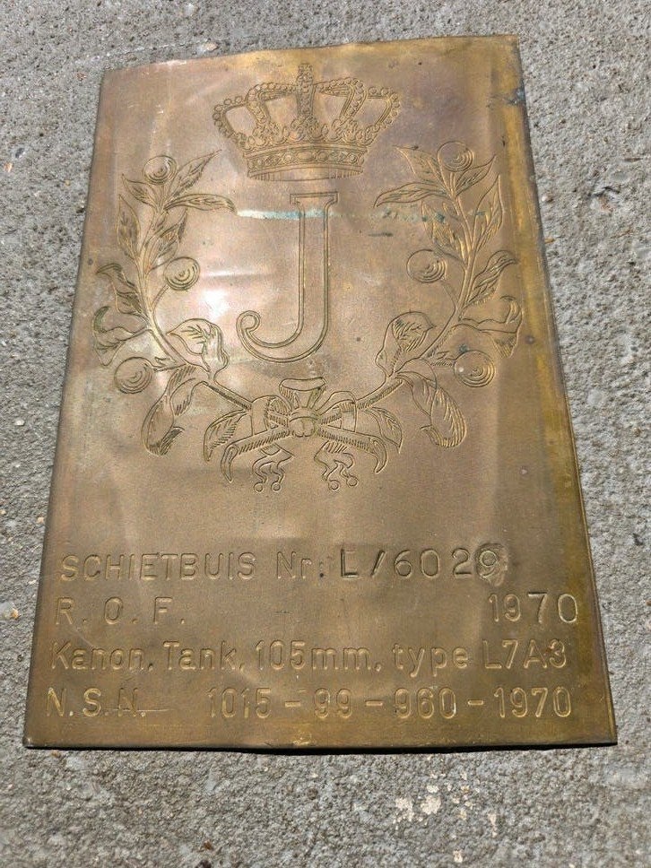 Geschut kentekenplaat leopard 1, Verzamelen, Ophalen of Verzenden, Landmacht, Nederland, Embleem of Badge
