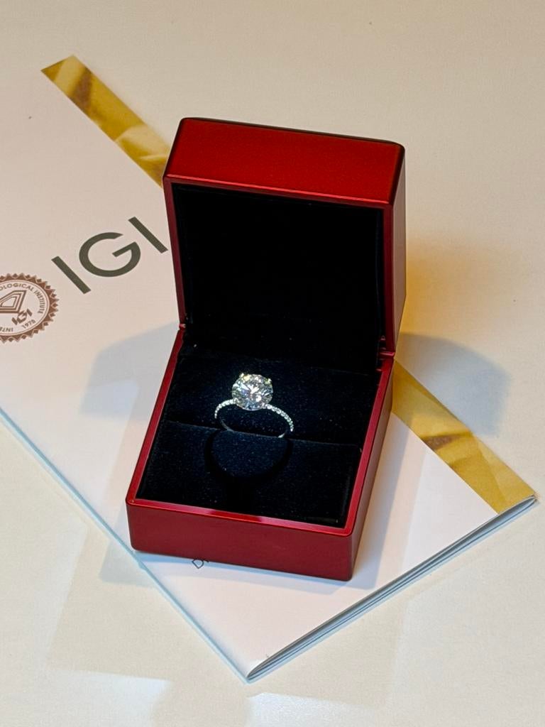 Gouden (trouw) ring met VS1 diamant van maar liefst 4.18ct!, Sieraden, Tassen en Uiterlijk, Ringen, Nieuw, Ophalen of Verzenden