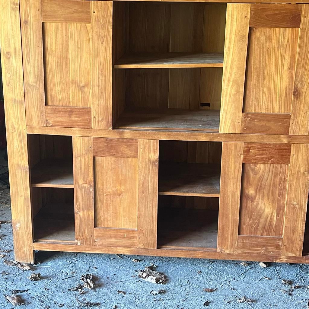 Houten kast met schuifdeuren, Huis en Inrichting, Kasten | Overige, Ophalen, Gebruikt