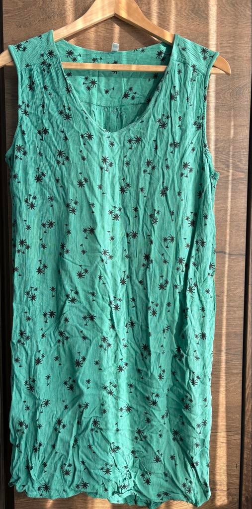 Zomerse jurk met palmbomen print, Maat 42/44 (L), Ophalen of Verzenden, Zo goed als nieuw, Knielengte