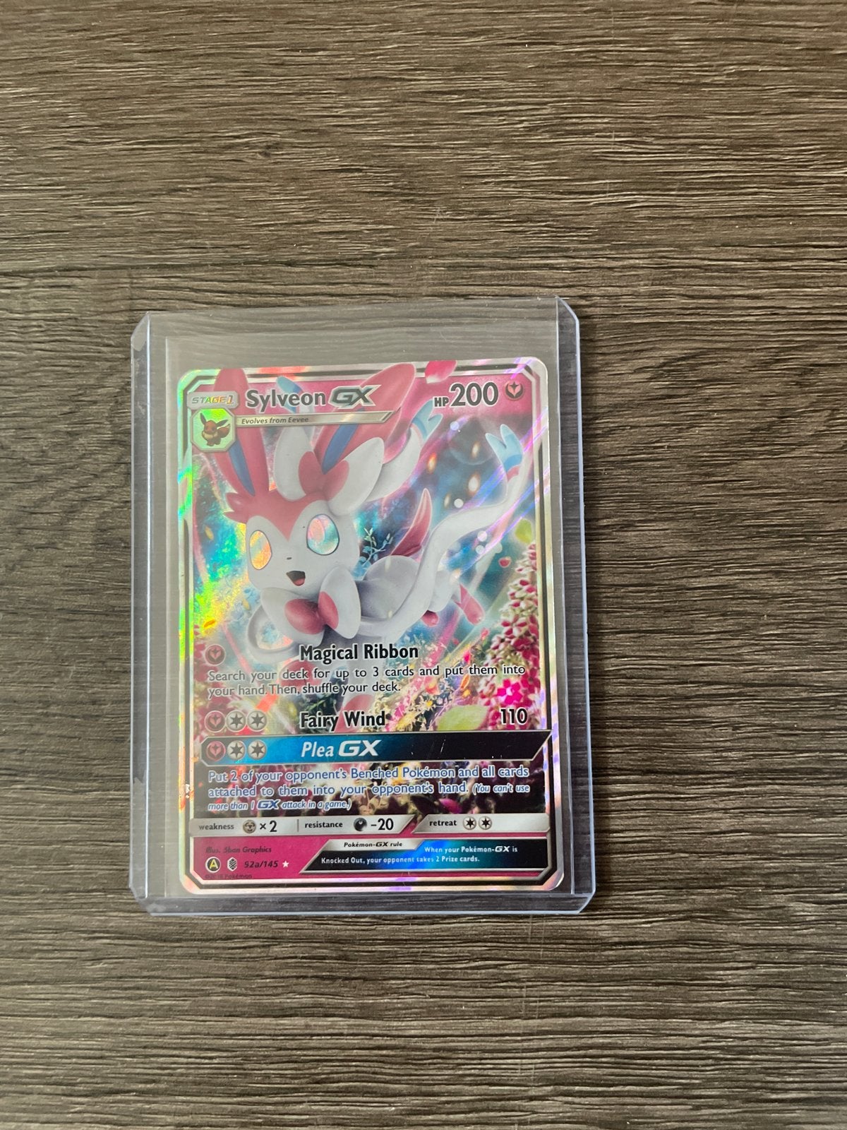 Sylveon GX Full Art Pokémon Kaart (SM126), Ophalen of Verzenden, Zo goed als nieuw, Losse kaart, Foil