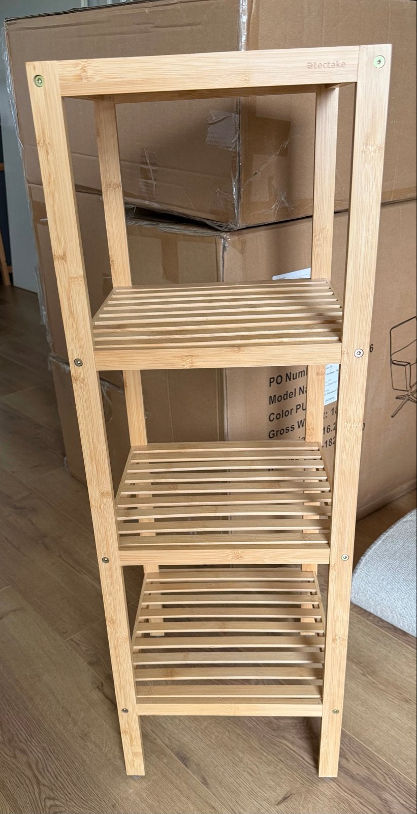 Tectake bamboe rek met 4 planken (NIEUW!), Ophalen, Nieuw