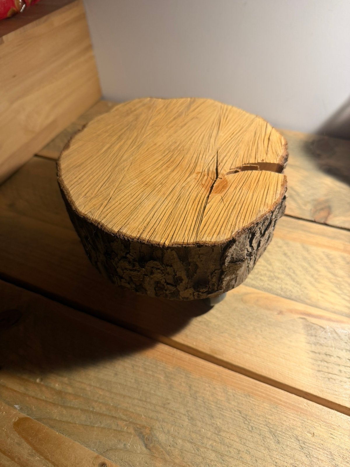 Boomstam met wieltjes woon decoratie boom hout stam, Ophalen of Verzenden, Zo goed als nieuw