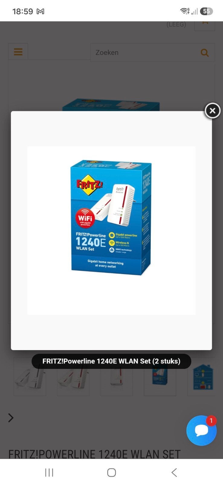 FRITZ!Powerline 1240E en 1000E WLAN Set (2 stuks), Computers en Software, Powerlines, Ophalen of Verzenden, Zo goed als nieuw