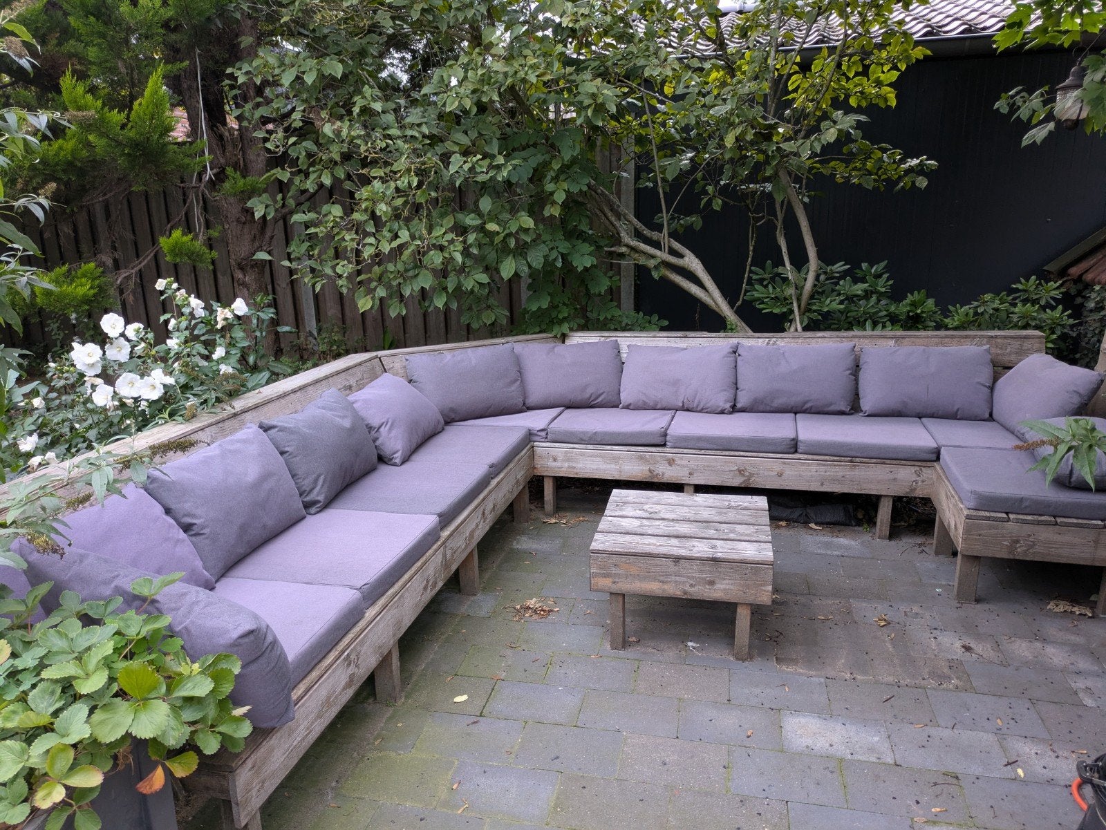Gebruikte kussenset voor tuinbank - waterbestendig, Tuin en Terras, Ophalen, Gebruikt, Loungeset