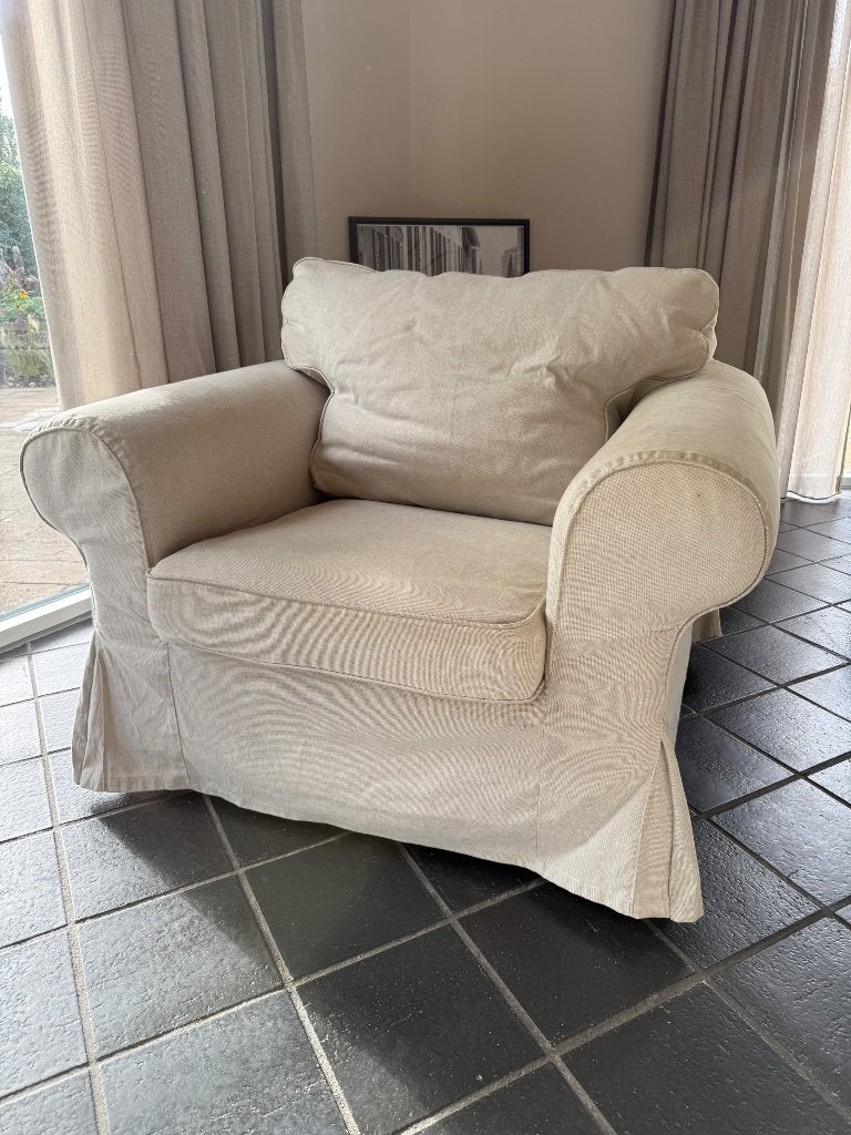 IKEA Ektorp fauteuil beige, Huis en Inrichting, Ophalen, Overige materialen, Gebruikt, 75 tot 100 cm